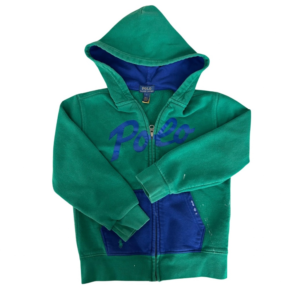 Polo by Ralph Lauren Green and Blue Kids Hoodie | Size 7